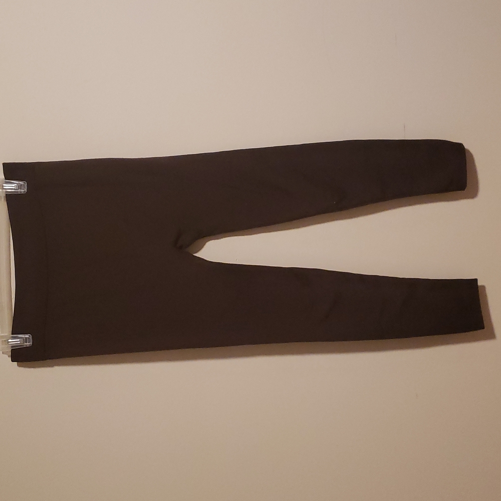 GMI Solid Brown Fleece Lined Seamless Leggings L/XL